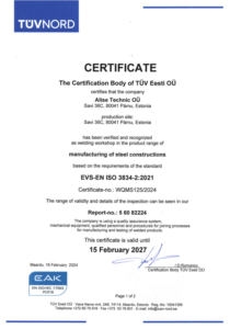 EVS-EN ISO 3834-2:2021 Welding Quality — Comprehensive Requirements